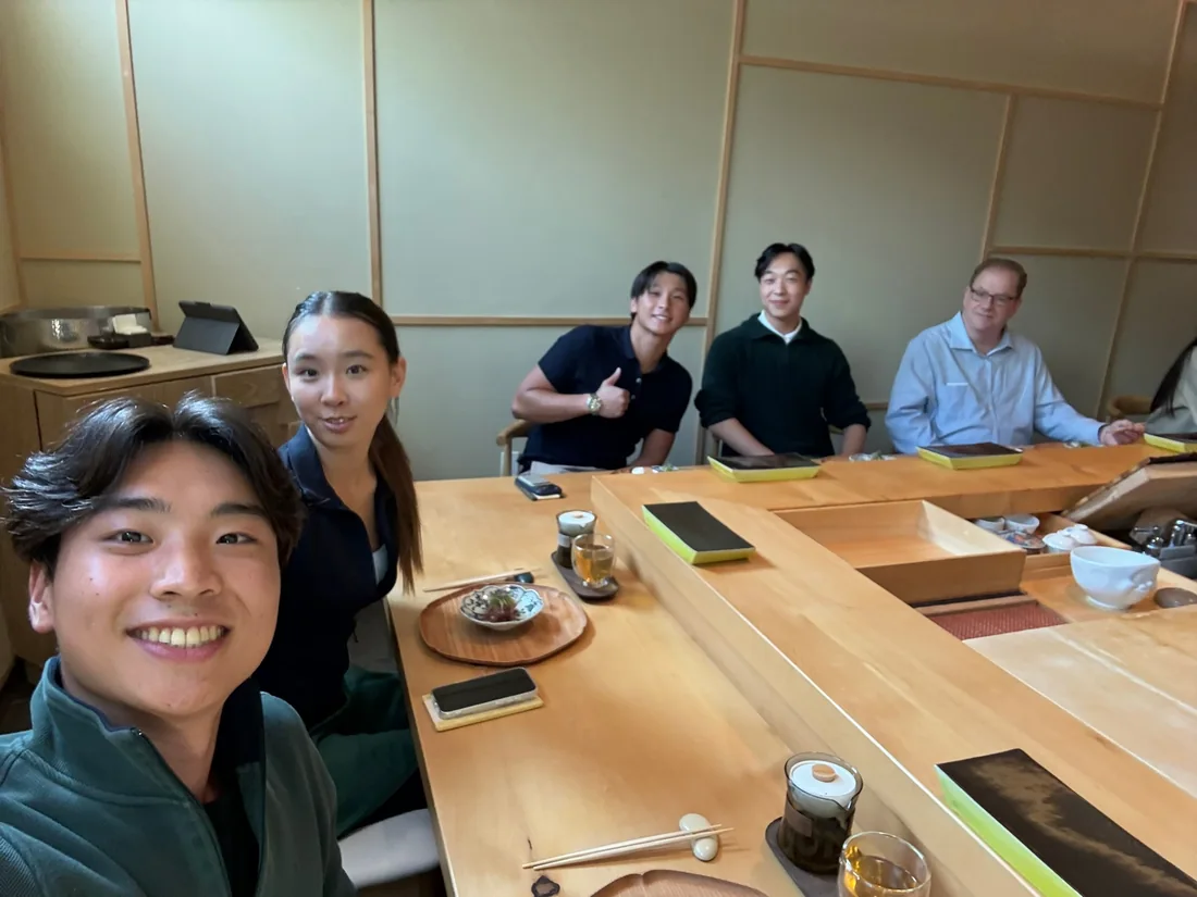 Hacktech teammates sharing a meal together